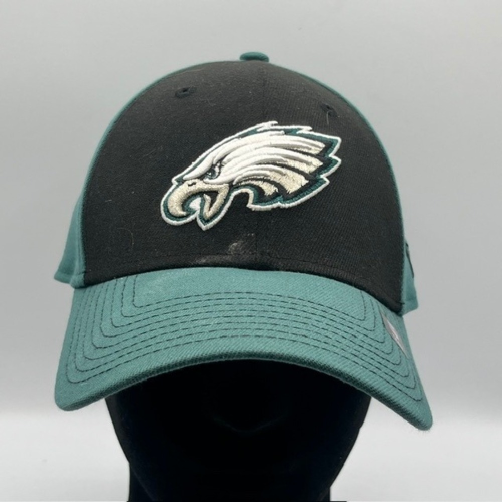 New Era Philadelphia Eagles 39THIRTY NFL Hat Mens Medium Large Green Black Cap